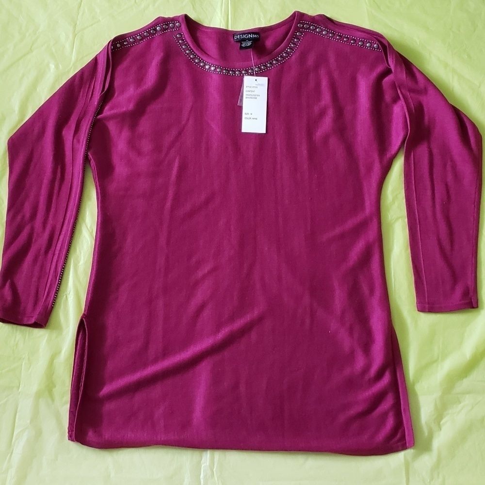 DESIGN365 wine red sweater